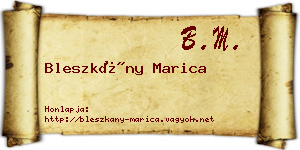 Bleszkány Marica névjegykártya